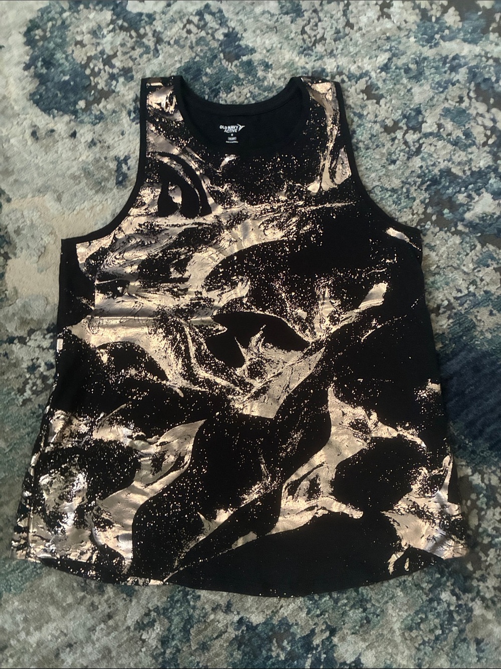 Old Navy Black & Gold Abstract Tank Top - Women